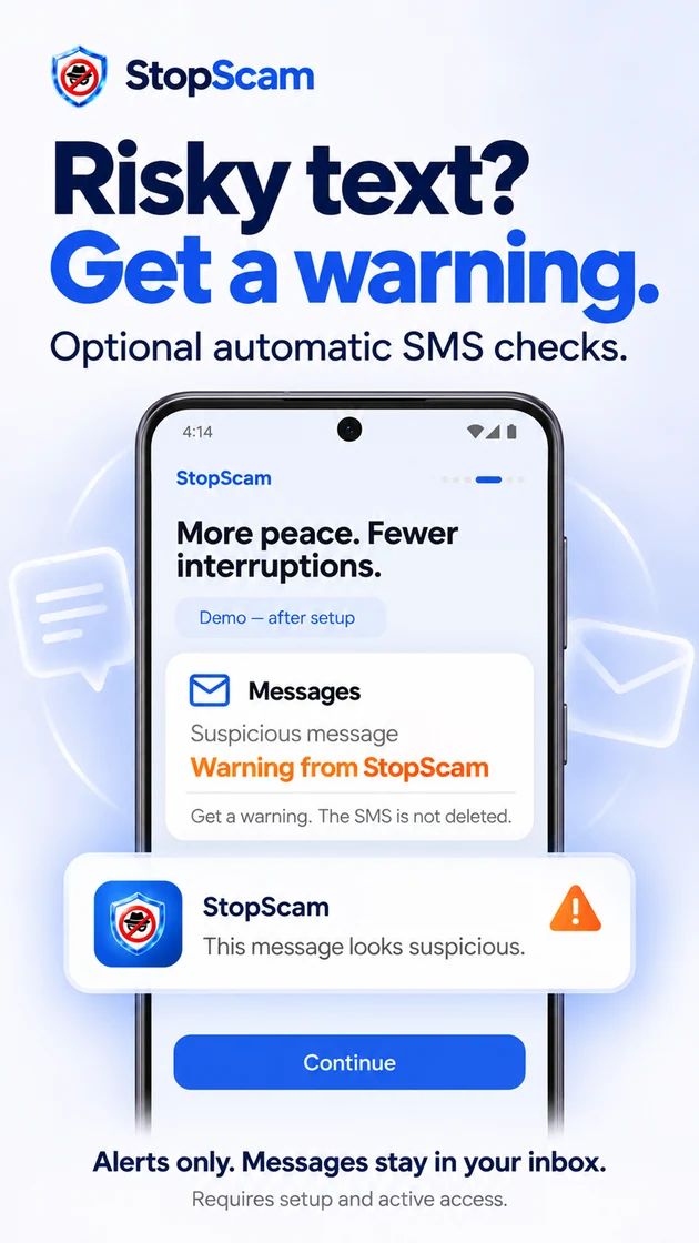 Risky text? Get a warning.
