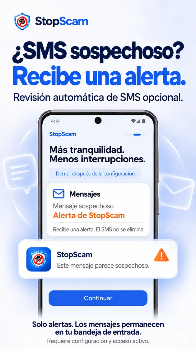 ¿Un SMS sospechoso? Recibe una alerta