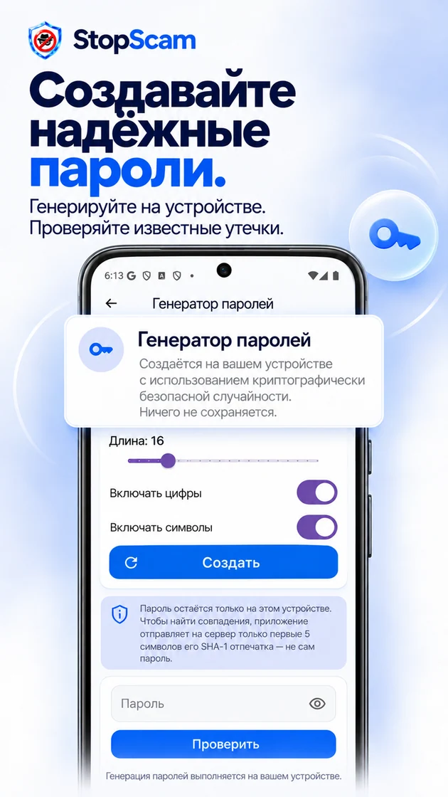 Создавайте надёжные пароли
