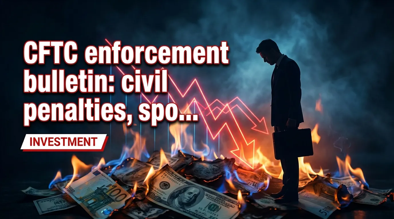 Bulletin d'application de la CFTC : sanctions civiles, interdictions pour spoofing et chefs d'accusation contre des exploitants de pools de matières premières non enregistrés (16 janv. 2026)