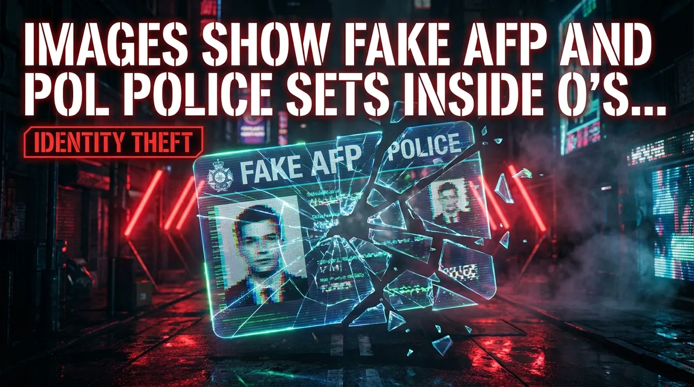 На снимках показаны поддельные комплекты формы AFP и полиции внутри комплекса O’Smach, использовавшиеся для вымогательства у жертв