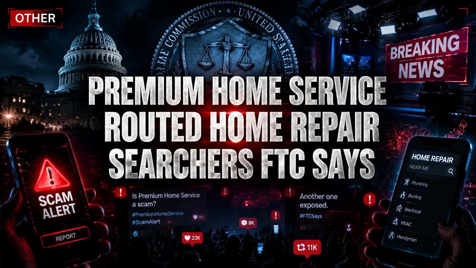 Premium Home Service routed home repair searchers—FTC says fake reviews and deceptive conduct harmed consumers