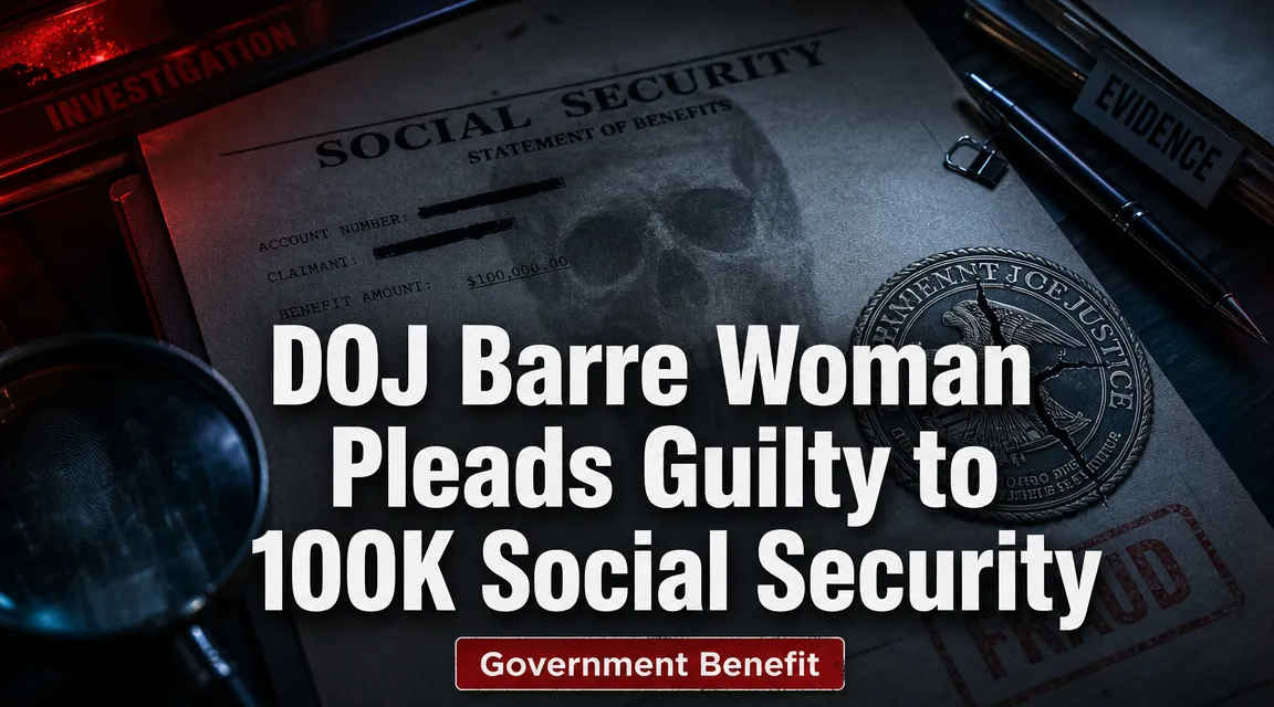 DOJ: Barre Woman Pleads Guilty to $100K+ Social Security Retirement Benefits Fraud