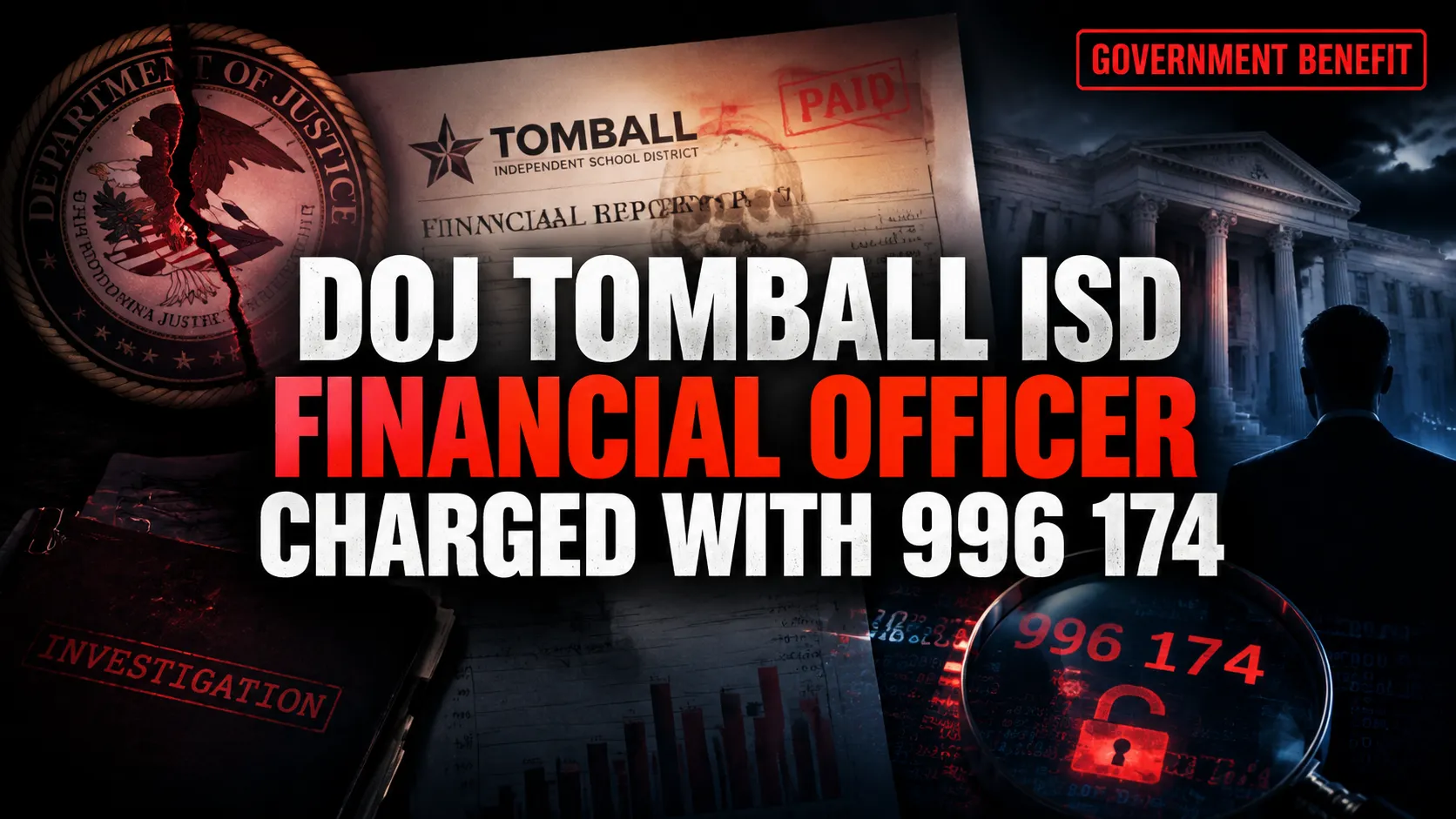 DOJ: Tomball ISD Financial Officer Charged With $996,174 Wire Fraud