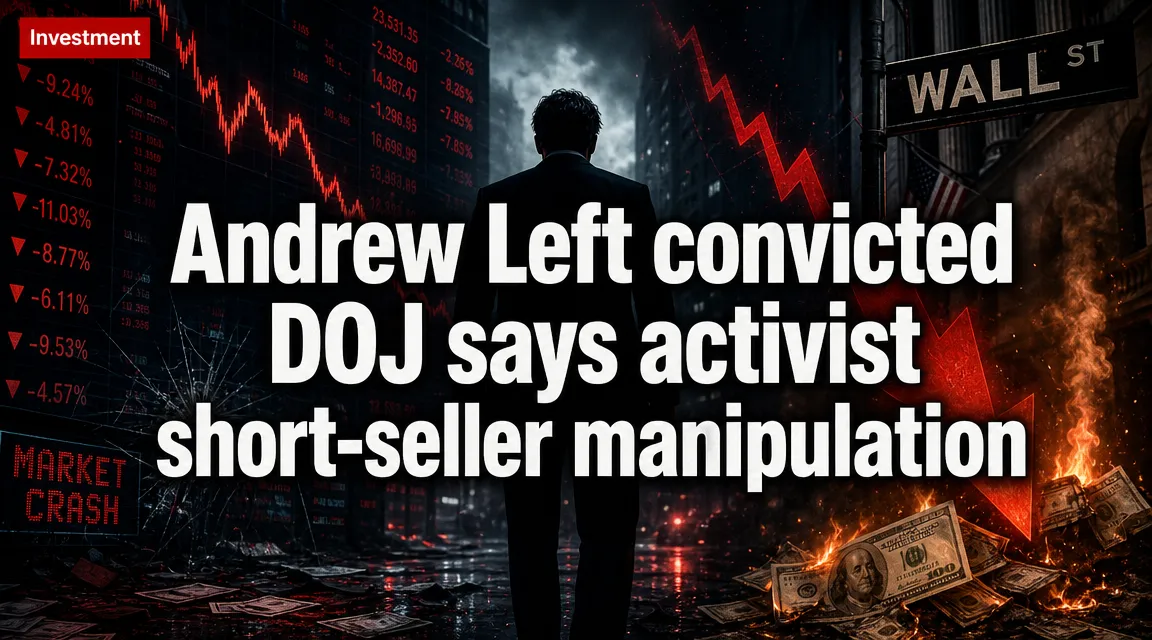 Andrew Left convicted: DOJ says activist short-seller market manipulation generated $21M+ profits