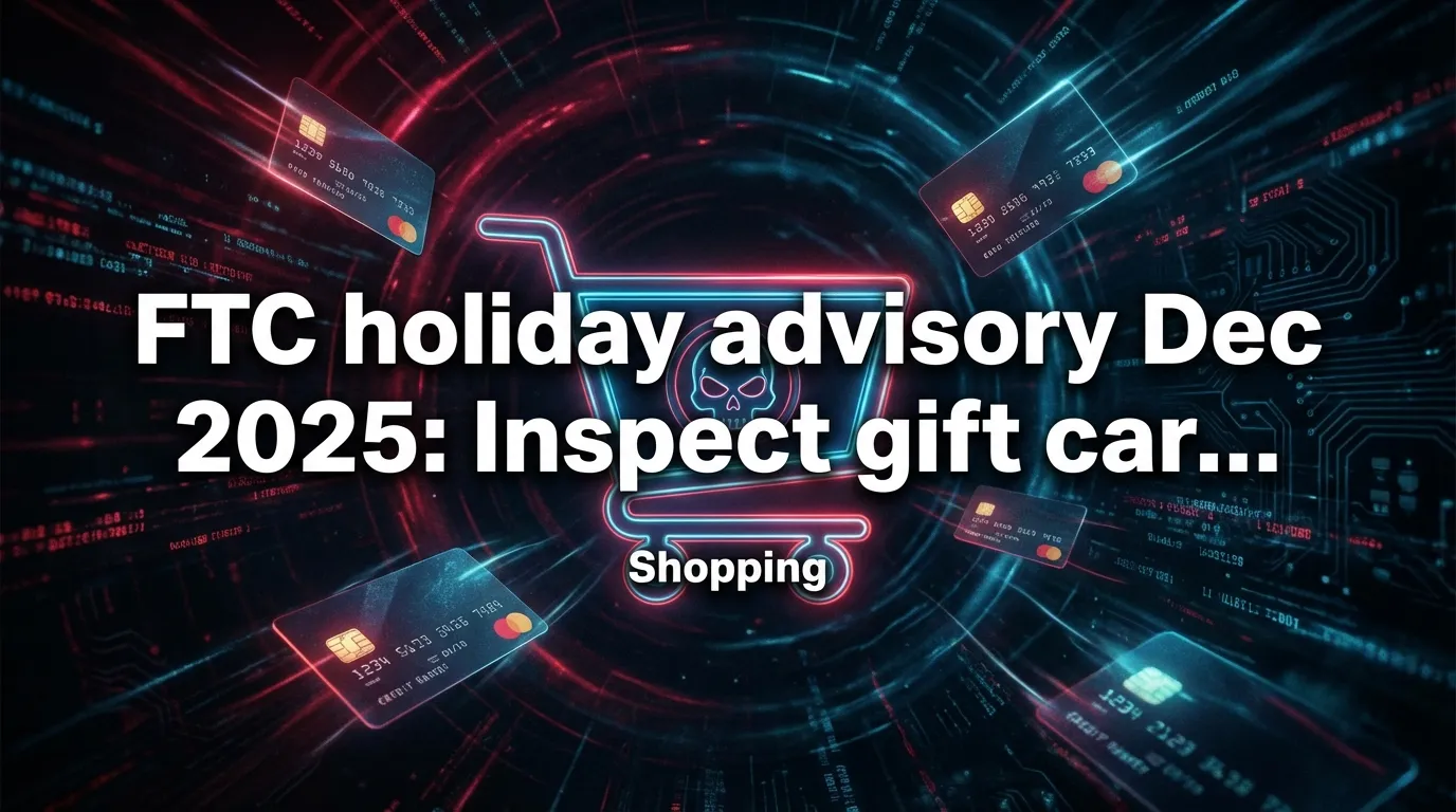 FTC holiday advisory Dec 2025: Inspect gift cards and never pay scammers by gift card