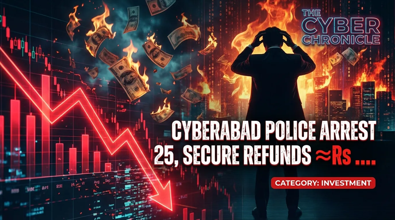 Cyberabad-Polizei verhaftet 25, sichert Rückerstattungen ≈Rs 78,8 lakh bei Razzia gegen Handels-/Krypto-Betrug