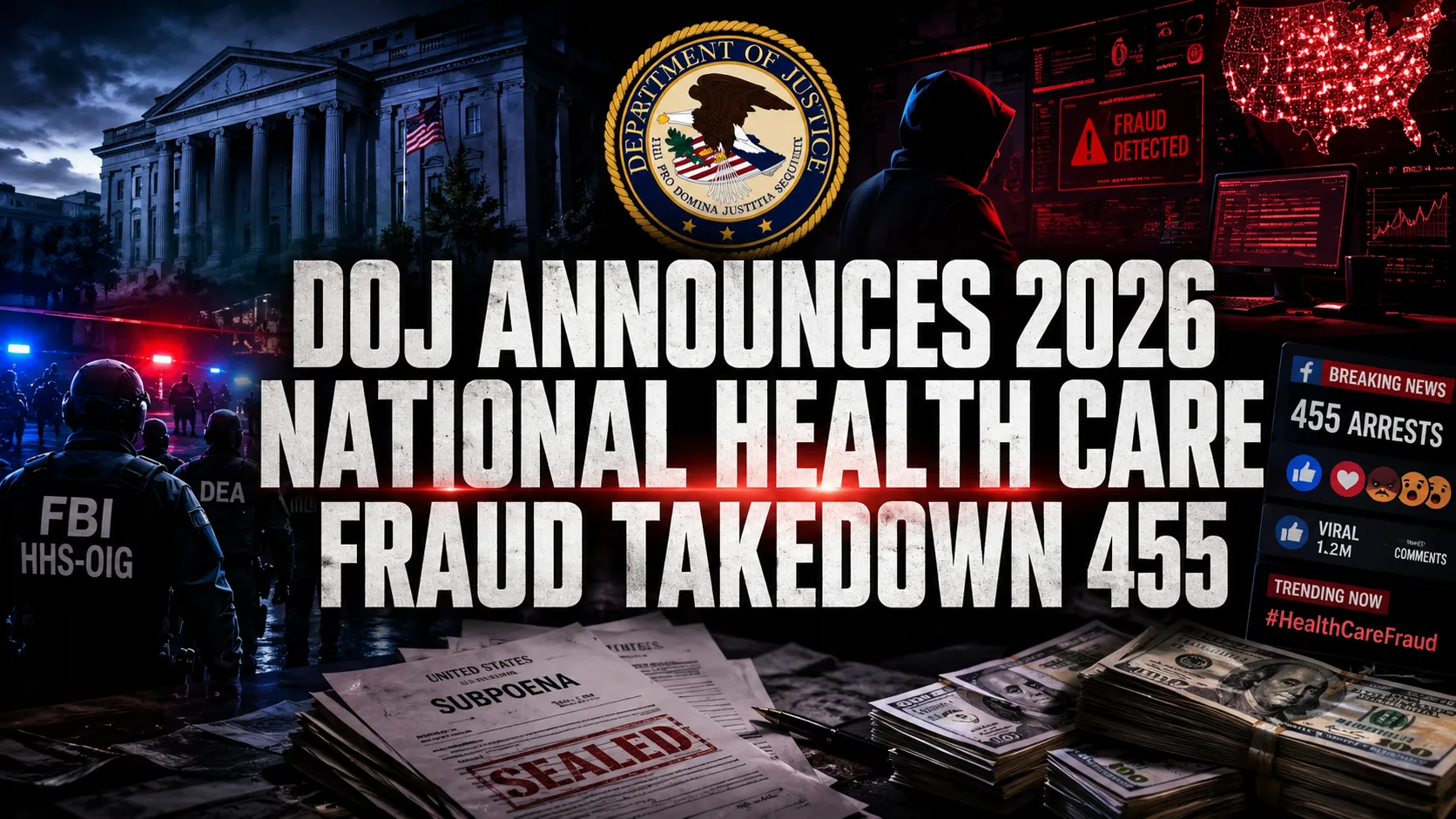 DOJ Announces 2026 National Health Care Fraud Takedown: 455 Defendants, $6.5B+ in False Claims