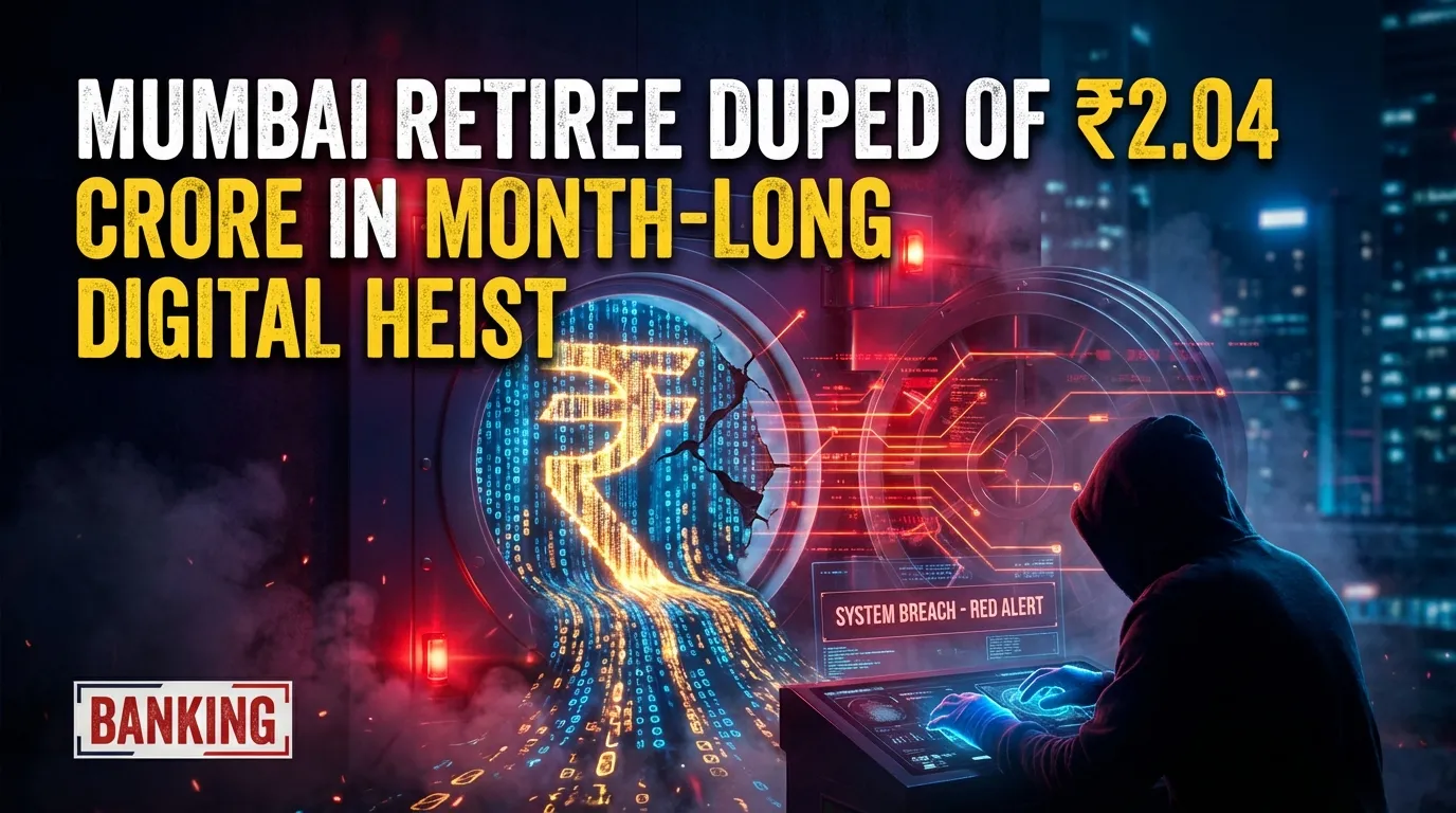 Retraité de Mumbai escroqué de ₹2,04 crore dans une arnaque d'usurpation simulant une arrestation numérique d'un mois