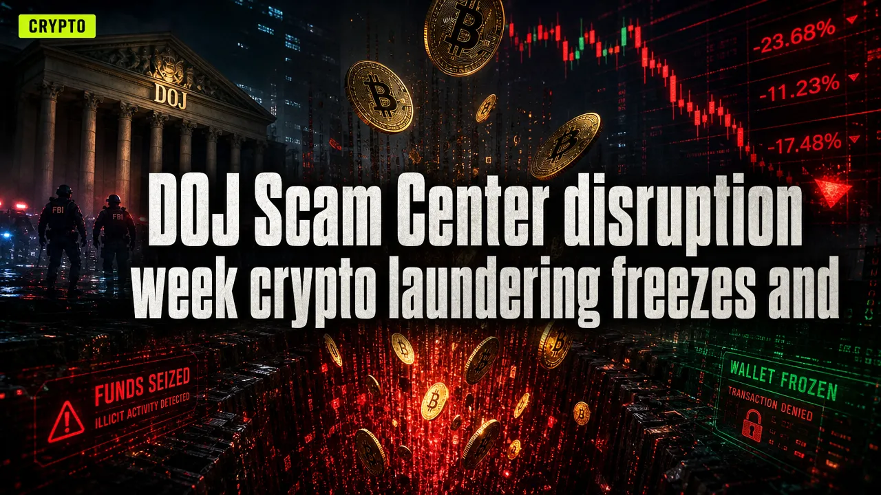 DOJ Scam Center disruption week: crypto laundering freezes and account takedowns announced
