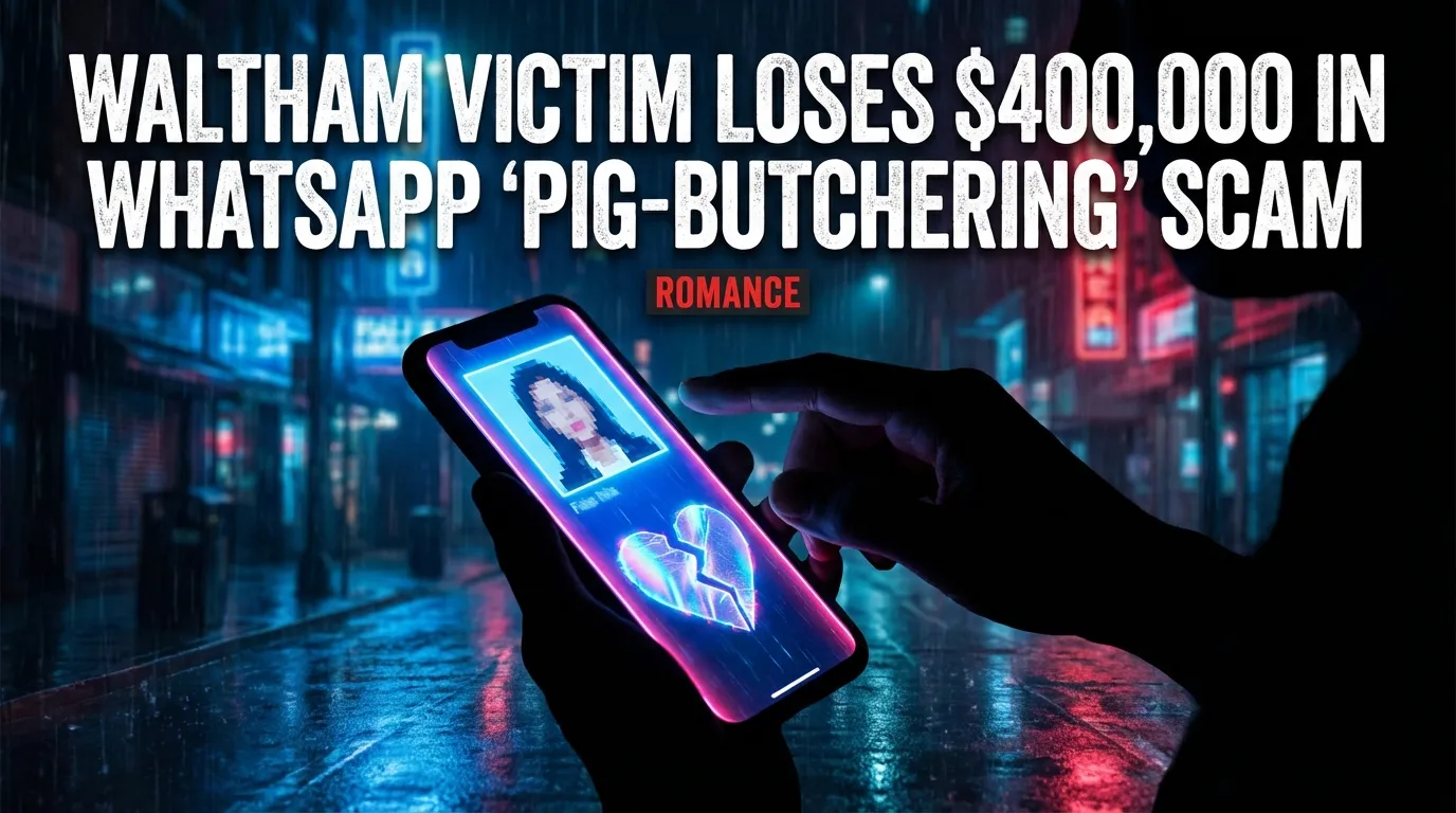 Waltham-Opfer verliert $400,000 bei WhatsApp-'pig‑butchering'-Krypto-Romanzen-Investment-Betrug