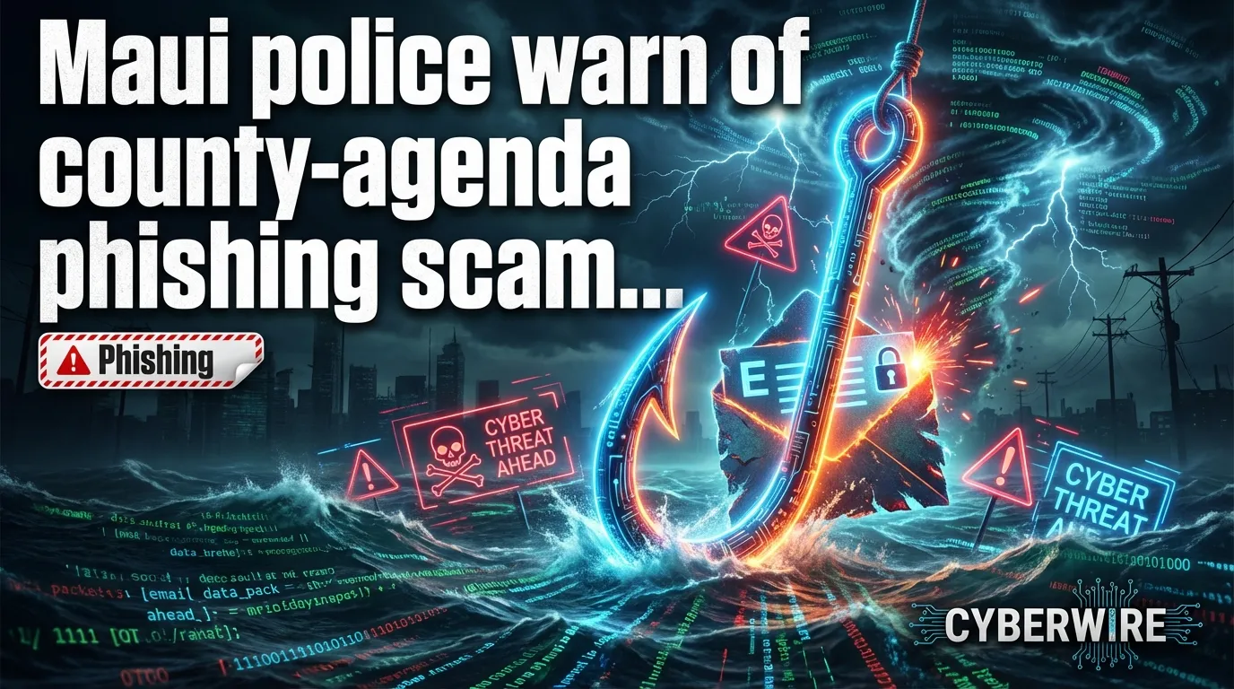 La policía de Maui advierte sobre una estafa de phishing vinculada a la agenda del condado que exige pago por transferencia bancaria, tarjetas de regalo y criptomonedas
