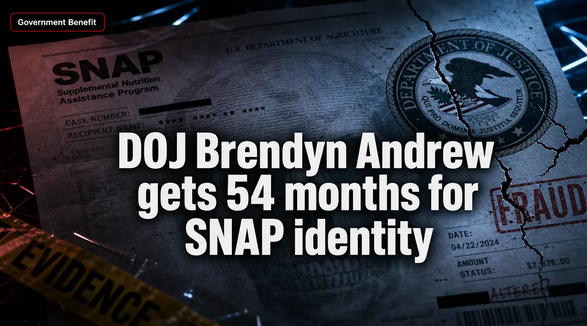 DOJ: Brendyn Andrew sentenced 54 months for SNAP identity theft and aggravated identity theft