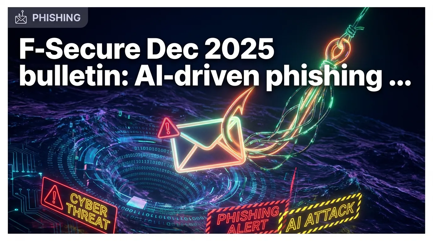F‑Secure bulletin de décembre 2025 : croissance du phishing propulsée par l'IA et raid contre un centre d'escroquerie au travail forcé